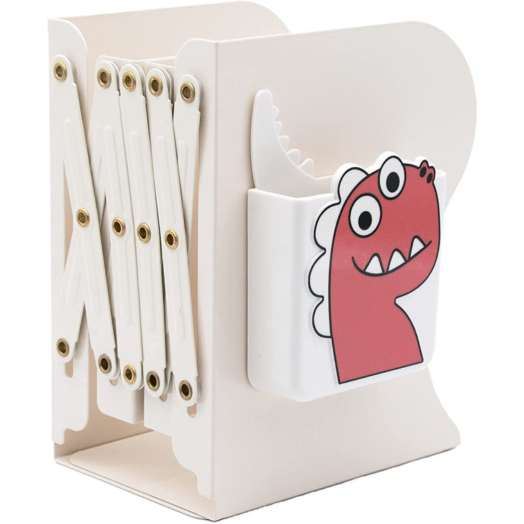 Zoomie Kids Adjustable Bookends, Heavy Duty Metal Book Ends, Cute